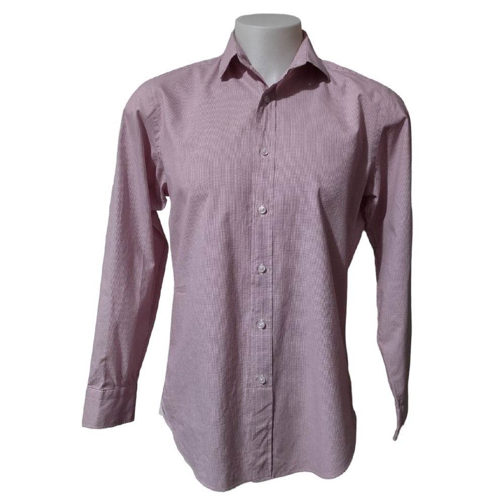 J.Crew Ludlow Shirt Men's M Business Pink‎ Micro Check 120's 2 Ply Long Sleeve